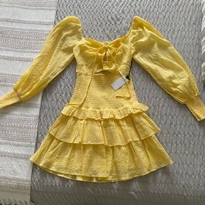 Astr Yellow Dress with cut out